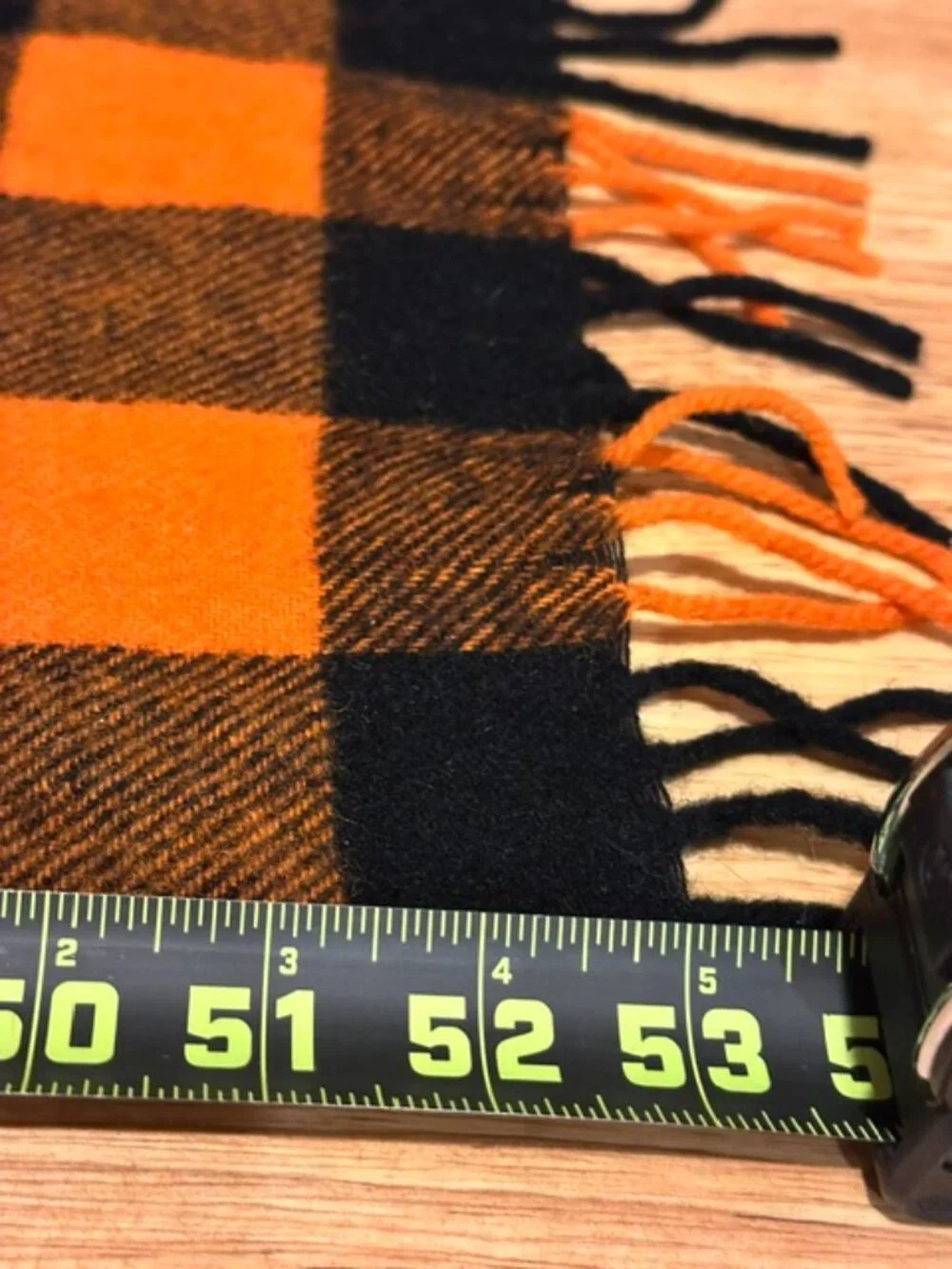 Louis Feroud | Vintage French Wool Scarf Orange & Black Plaid